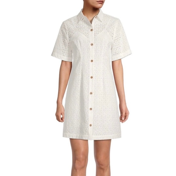 Rebecca Taylor White Eyelet Dress Size 10 - Picture 4 of 12